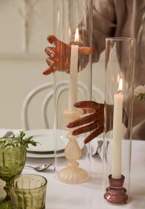 event candleholders and glass sleeves