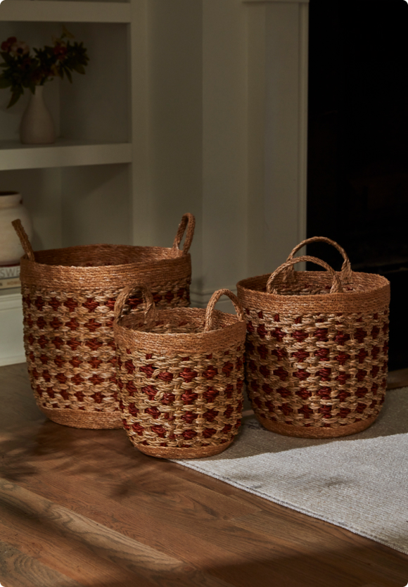 set of 3 woven baskets